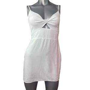 Abercrombie & Fitch Mini Sheath Tank Dress Small White Cutout Keyhole Party